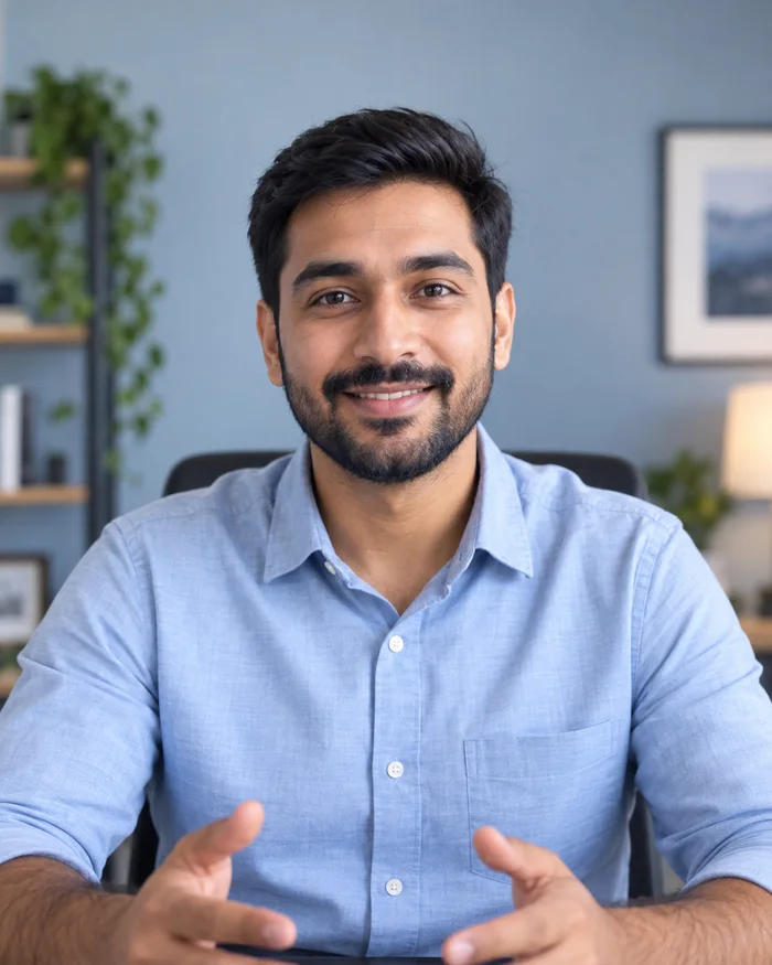 Interview candidate on a live video call